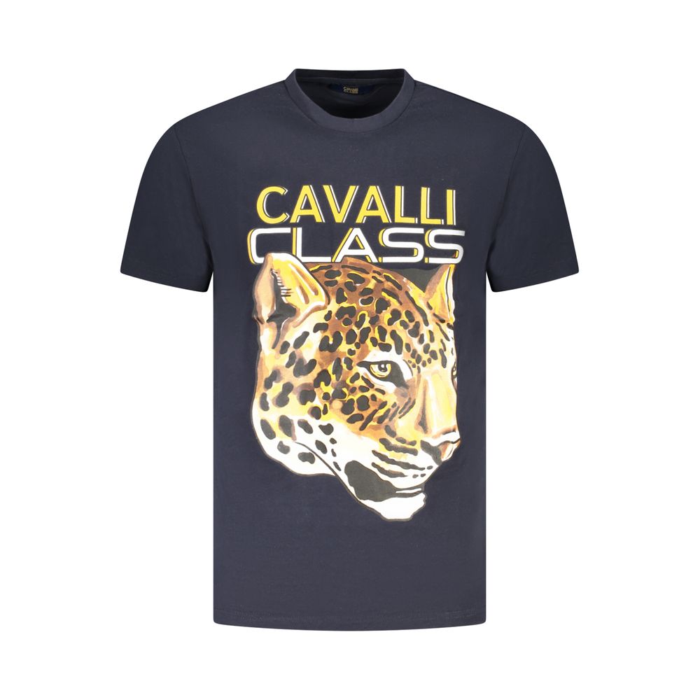 Cavalli Class Blue Cotton Men T-Shirt