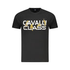 Cavalli Class Black Cotton Men T-Shirt