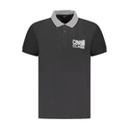 Cavalli Class Black Cotton Men Polo Shirt