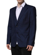 Dolce & Gabbana Blue Wool Single Breasted Suit Coat Blazer