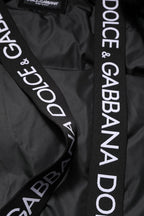 Dolce & Gabbana Black Logo Full Zip Hooded Quilted Jacket