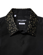 Dolce & Gabbana Black Cotton GOLD Long Sleeves Dress Shirt