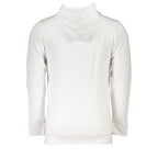 Cavalli Class White Cotton Men Sweatshirt with Hood