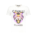 Cavalli Class White Cotton Men T-Shirt