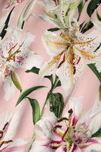 Dolce & Gabbana Pink Lily Viscose Sheath Stretch Midi Dress