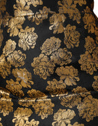 Dolce & Gabbana Black Gold Floral Print Jacquard Mini Skirt
