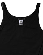 Dolce & Gabbana Black Cotton Stretch Sleeveless Women Tank Top