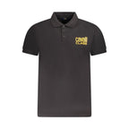 Cavalli Class Black Cotton Men Polo Shirt
