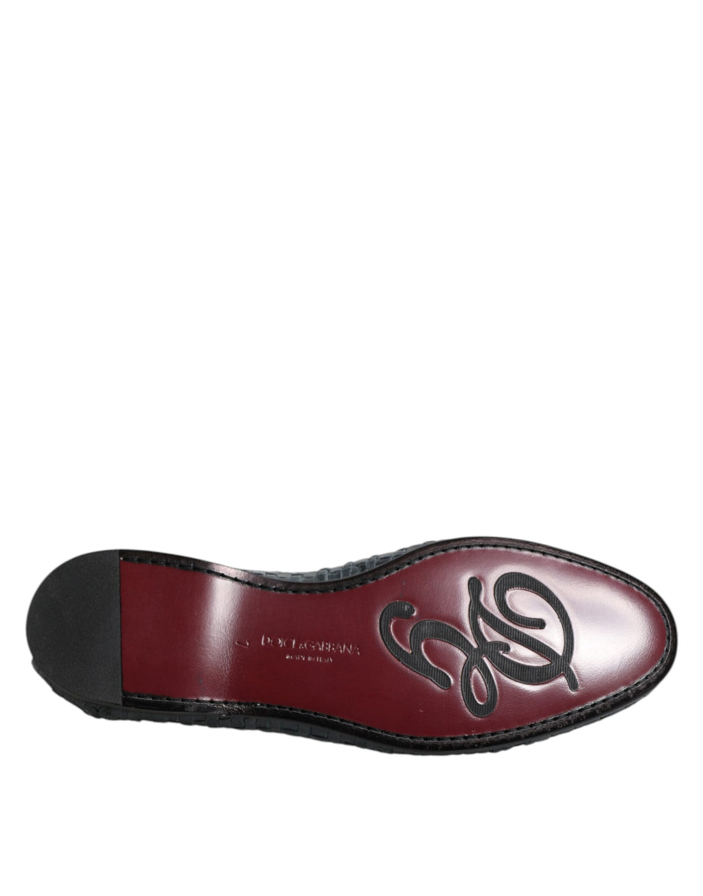Dolce & Gabbana Blue Woven Leather Slip On Loafers Shoes