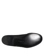 Dolce & Gabbana Black Jacquard Slip On Loafers Formal Shoes