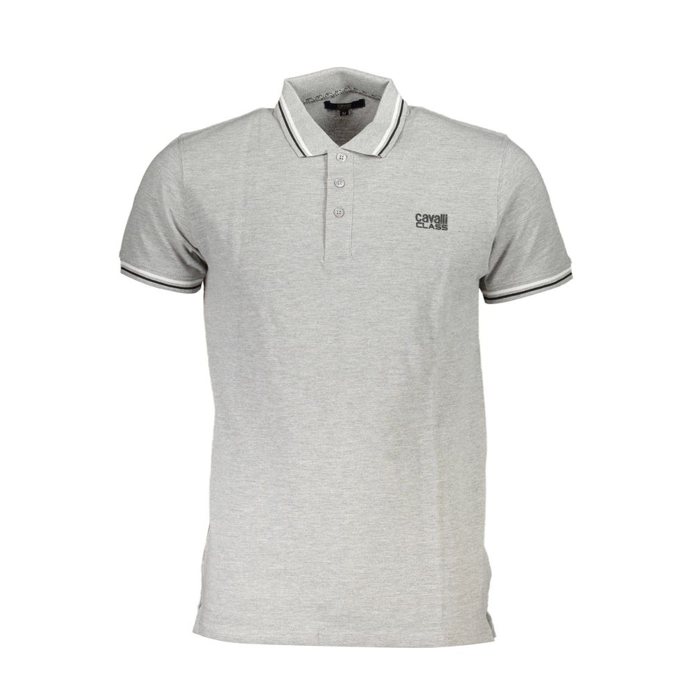Cavalli Class Brown Cotton Men Polo Shirt