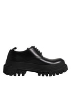 Dolce & Gabbana Black Leather Lace Up Derby Men Dress Shoes