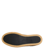 Dolce & Gabbana Brown White Calfskin Leather Loafers Shoes