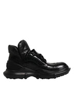 Dolce & Gabbana Black Leather Casual Mens Ankle Boots Shoes