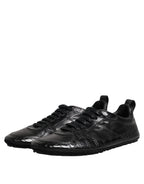 Dolce & Gabbana Black Exotic Leather Low Top Sneakers Shoes