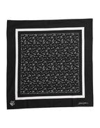 Dolce & Gabbana Black White Printed Square Foulard Scarf