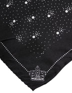 Dolce & Gabbana Black White Printed Square Men Foulard Scarf