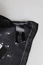 Dolce & Gabbana Black White Printed Square Men Foulard Scarf
