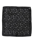 Dolce & Gabbana Black White Printed Square Men Foulard Scarf