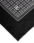 Dolce & Gabbana Black White Patterned Square Foulard Scarf