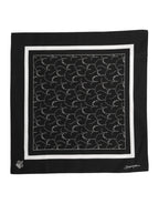 Dolce & Gabbana Black White Printed Square Foulard Scarf