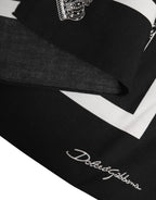 Dolce & Gabbana Black White Printed Square Foulard Scarf