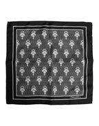 Dolce & Gabbana Black White Printed Square Foulard Scarf