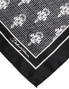 Dolce & Gabbana Black White Printed Square Foulard Scarf