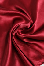 Dolce & Gabbana Red Solid Satin Silk Square Handkerchief Scarf