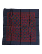 Dolce & Gabbana Red Blue Printed Silk Square Men Foulard Scarf