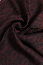 Dolce & Gabbana Maroon Black Printed Square Men Foulard Scarf