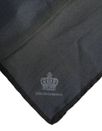 Dolce & Gabbana Blue DG Crown Silk Square Men Foulard Scarf
