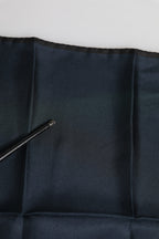 Dolce & Gabbana Blue DG Crown Silk Square Men Foulard Scarf