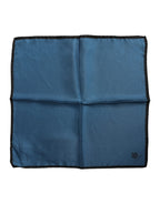 Dolce & Gabbana Blue DG Crown Silk Square Men Foulard Scarf