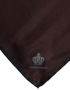 Dolce & Gabbana Brown DG Crown Silk Square Men Foulard Scarf