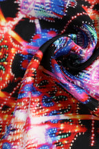 Dolce & Gabbana Black Multicolor Print Square Foulard Scarf