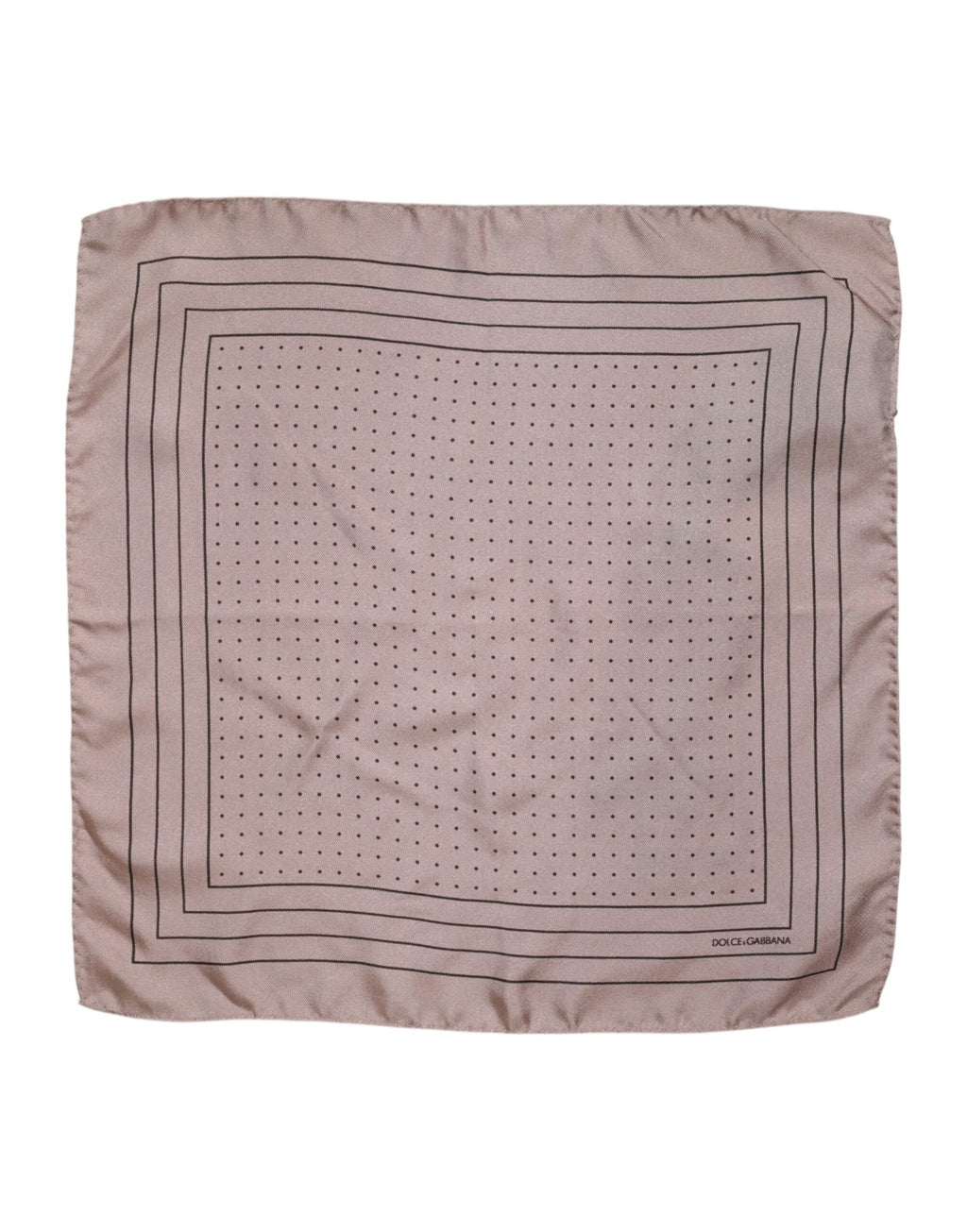 Dolce & Gabbana Beige Dotted Silk Square Men Foulard Scarf