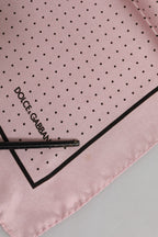 Dolce & Gabbana Beige Dotted Silk Square Men Foulard Scarf