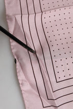 Dolce & Gabbana Beige Dotted Silk Square Men Foulard Scarf