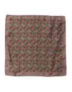 Dolce & Gabbana Brown Chili Print Silk Square Foulard Scarf