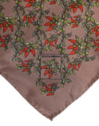 Dolce & Gabbana Brown Chili Print Silk Square Foulard Scarf