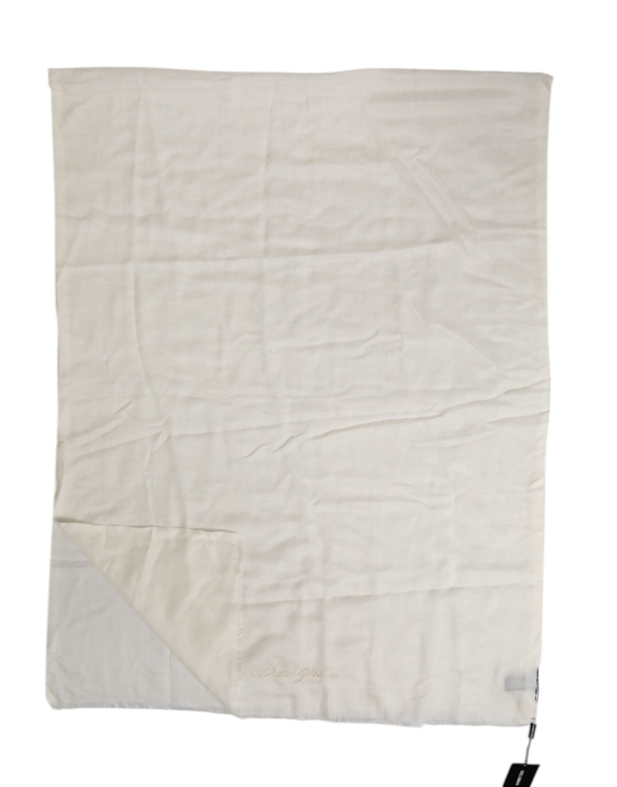 Dolce & Gabbana White Cashmere Neck Warmer Wrap Shawl Scarf