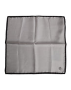 Dolce & Gabbana Gray DG Crown Silk Square Men Foulard Scarf