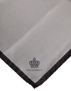 Dolce & Gabbana Gray DG Crown Silk Square Men Foulard Scarf
