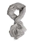 Dolce & Gabbana Gray DG Crown Neck Warmer Wrap Shawl Scarf
