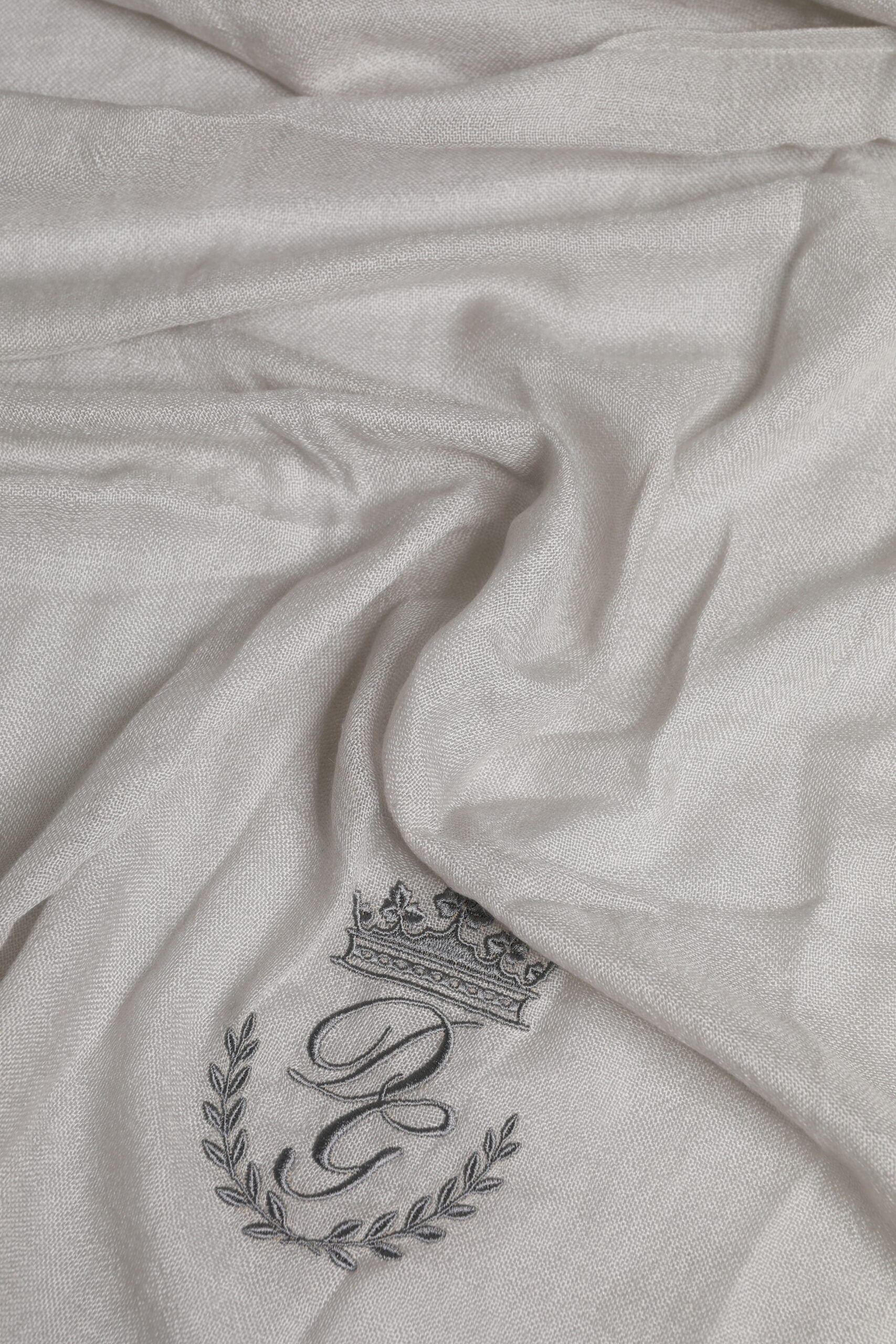 Dolce & Gabbana Gray DG Crown Neck Warmer Wrap Shawl Scarf