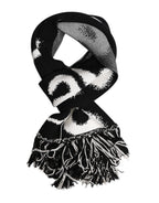 Dolce & Gabbana Black Logo Neck Warmer Wrap Men Shawl Scarf