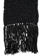 Dolce & Gabbana Black Cashmere Neck Warmer Wrap Shawl Scarf