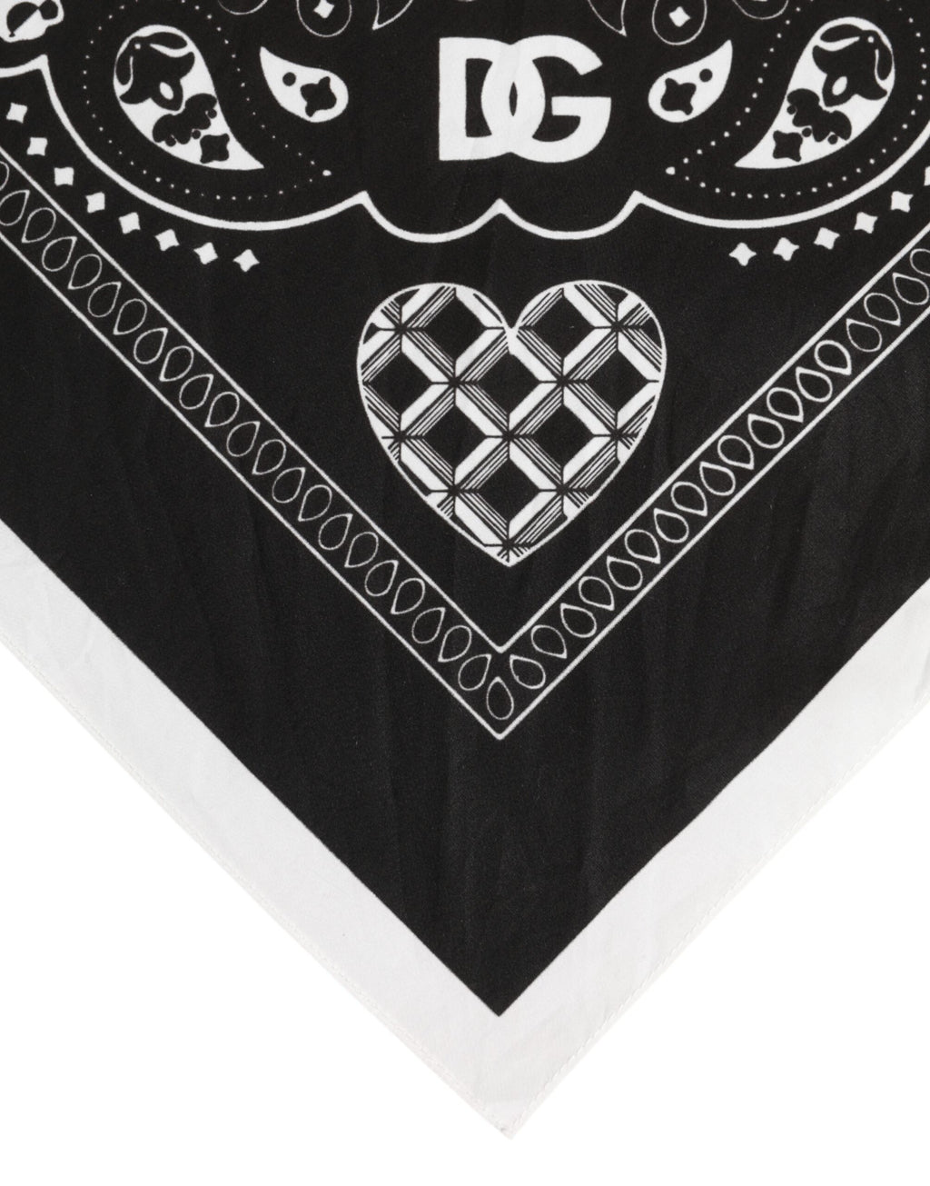 Dolce & Gabbana Black White Bandana Square Men Foulard Scarf