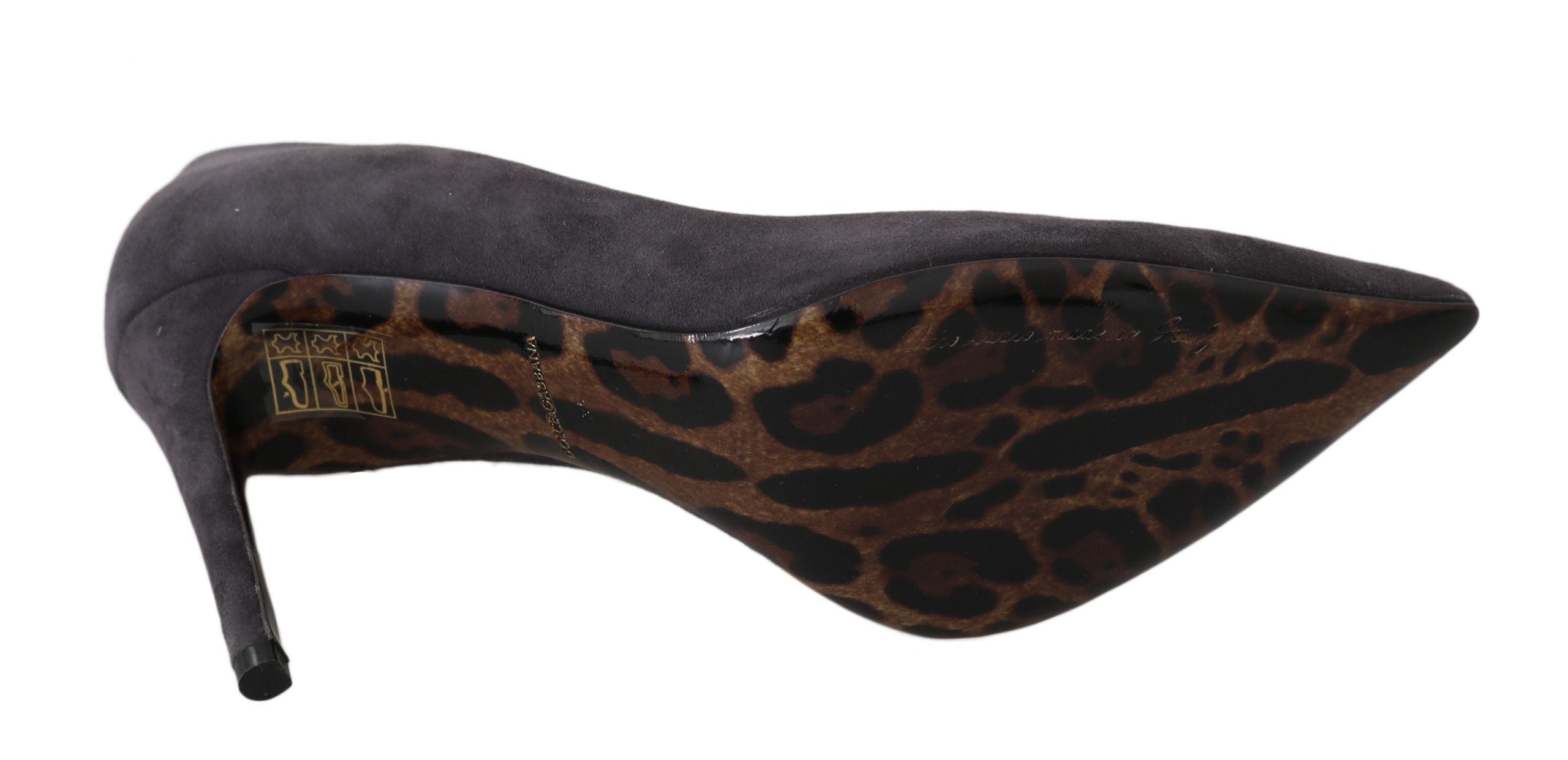 Dolce & Gabbana Gray Suede Leather Stiletto  Shoes Heels